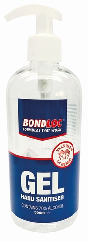 Bondloc 500ml Pump Hand Gel Sanitiser