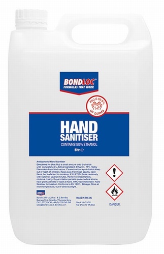 Bondloc 5L Hand Sanitiser 80% Ethanol