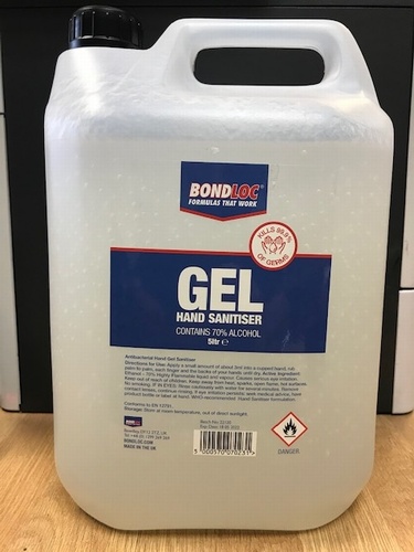 Bondloc 5L Hand Gel Sanitiser 70% Ethanol