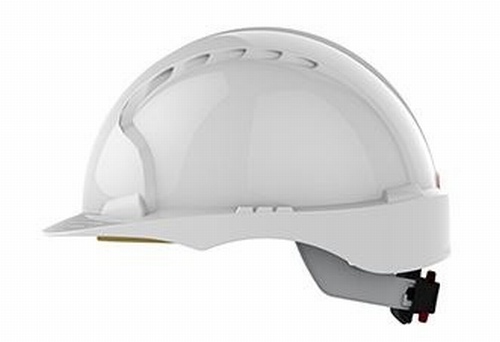 EVO3 Mid Peak Wheel Ratchet Safety Helmet White